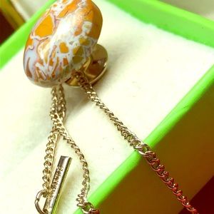 Danté Jasper Lapidary Cabochon Gold Tone Tie Tac